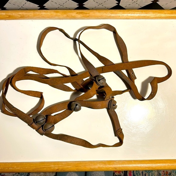 Other - Vintage/ Antique Sleigh Bells Leather Horse Straps - Glorius Sound